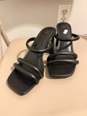 A New Day Women’s Stacy Mule Heels with Cushioned Insole Black